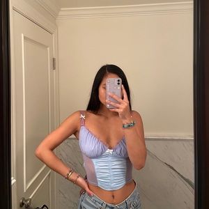 Blue/Lavender Milkmaid Top